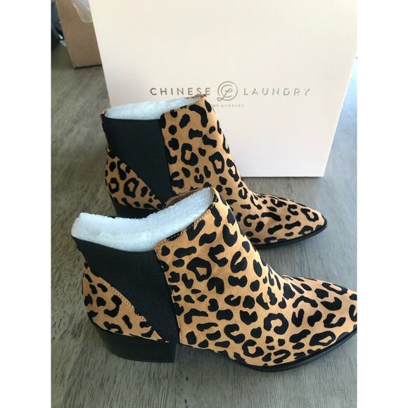 Chinese Laundry Finn Leopard Ankle Boots - 8.5 - Picture 5 of 8